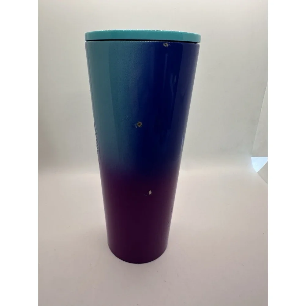 Starbucks Stainless Steel Cold‎ Cup Tumbler - Purple Turquoise Blue Ombré 24 Oz